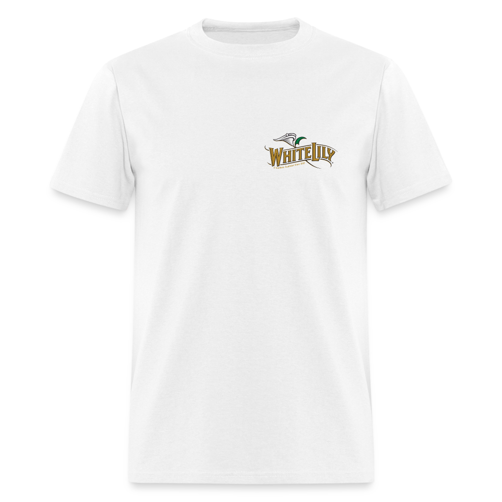 white lily flour t shirt Front and Back Design T-Shirt